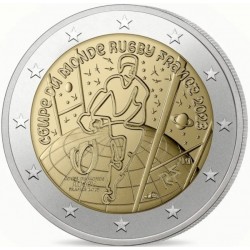 . 1 acoin FRANCIA 2 EUROS 2023 RUGBY CAMPEONATO MUNDIAL 2ª MONEDA CONMEMORATIVA SC ***NO COINCARD***