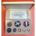 1976 ISLAS COOK Estuche Oficial 8 coins SILVER PROOF MINT SET incluye 5 DOLARES 1976 PLATA Cook Islands