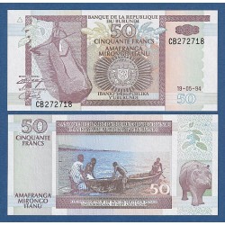 BURUNDI 50 FRANCOS 1994 PESCADORES Pick 36A BILLETE SC 50 Francs Amafaranga UNC BANKNOTE