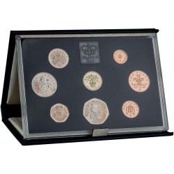 1984 INGLATERRA UNITED KINGDOM ROYAL MINT PROOF COIN COLLECTION 1/2+1+2+5+10+20+50 PENIQUES y 1 LIBRA 1984