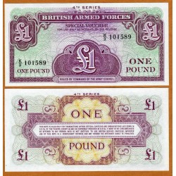 INGLATERRA 1 LIBRA 1960 BRITISH ARMED FORCES 4th Serie Pick M36 BILLETE SC UK 1 POUND UNC BANKNOTE
