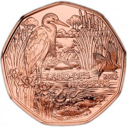 OSTERREICH 5 EUROS 2013 LAND DES WASSERS UNC COPPER