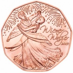 AUSTRIA 5 EUROS 2013 BAILE DEL VALS EN VIENA MONEDA DE COBRE SC Österreich euro coin WEINER WALZER