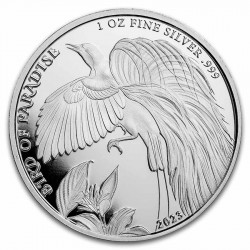 . 1 acoin PAPUA NUEVA GUINEA 1 KINA 2023 AVE DEL PARAISO MONEDA DE PLATA ONZA Oz BIRD OF PARADISE