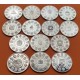 14 coins @CLEANED@ I IBEROAMERICAN SERIE 1ª 1991/1992 ENCUENTRO ENTRE DOS MUNDOS SILVER España Mexico Chile...