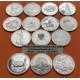 14 coins @CLEANED@ I IBEROAMERICAN SERIE 1ª 1991/1992 ENCUENTRO ENTRE DOS MUNDOS SILVER España Mexico Chile...