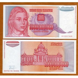 . YUGOSLAVIA 10000 DINARA 1993 Pick 129 MBC BILLETE DINAR