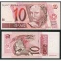 BRASIL 10 REAIS 1999 LORO Serie B9800087781C Pick 245AE BILLETE SC Brazil 10 Reales UNC BANKNOTE