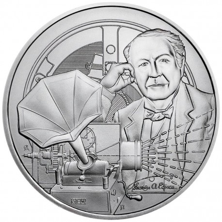 . 1 aaacoin @LEVE SOMBRA@ NIUE 2 DOLARES 2023 THOMAS ALBA EDISON Serie ICONS OF INSPIRATION 7ª MONEDA DE PLATA OZ ONZA