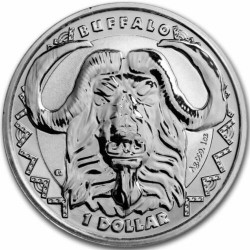 . 1 acoin SIERRA LEONA 1 DOLAR 2023 BUFFALO Serie The Big Five 3ª MONEDA DE PLATA PURA cápsula ONZA OZ LEONE