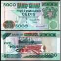 GHANA 5000 CEDIS 2000 BARCO CARGUERO DE MADERA Pick 34E BILLETE SC Africa UNC BANKNOTE