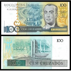 BRASIL 100 CRUZADOS 1986 JUSCELINO KUBITSCHEK Pick 211B Firma 24 BILLETE SC Brazil UNC BANKNOTE