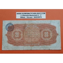 .@RARO@ MEXICO 20 PESOS 1915 GOBIERNO CONSTITUCIONALISTA Pick S.687.A BILLETE CIRCULADO banknote PVP NUEVO 300€