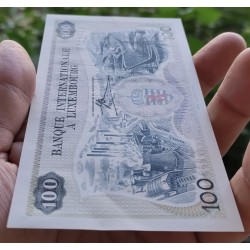 @IMPERFECCIONES@ LUXEMBURGO 100 FRANCOS 1968 GRAN DUQUE JUAN y RASCACIELO Pick 14 BILLETE SC- Luxembourg PVP NUEVO 100€