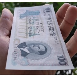 @IMPERFECCIONES@ LUXEMBURGO 100 FRANCOS 1968 GRAN DUQUE JUAN y RASCACIELO Pick 14 BILLETE SC- Luxembourg PVP NUEVO 100€