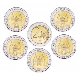 ALEMANIA 2 EUROS 2006 A+D+F+G+J IGLESIA HOLSTENTOR SC 5 MONEDAS CONMEMORATIVAS Holstein