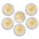 ALEMANIA 2 EUROS 2006 A+D+F+G+J IGLESIA HOLSTENTOR SC 5 MONEDAS CONMEMORATIVAS Holstein