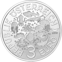 . 1 acoin @14/SEP Envío@ AUSTRIA 3 EUROS 2023 RAPE Serie VIDA MARINA @COLOR BLANCO y NEGRO@ 4ª MONEDA DE NICKEL