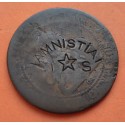 @RESELLO AMNISTIA - JUVENTUDES SOCIALISTAS@ ESPAÑA 10 CENTIMOS 1870 MONEDA DE PROTESTA POLITICA GUERRA CIVIL