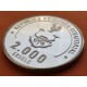 . @TIRADA 195 monedas@ GUINEA ECUATORIAL 2000 EKUELE 1979 MUNDIAL DE FUTBOL ARGENTINA 1978 KM.38 PLATA PROOF Equatorial