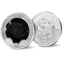 . 1 acoin @14/SEP Envío@ AUSTRIA 3 EUROS 2023 RAPE Serie VIDA MARINA @COLOR BLANCO y NEGRO@ 4ª MONEDA DE NICKEL
