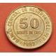 PERU 50 SOLES DE ORO 1982 ESCUDO y VALOR KM.273 MONEDA DE LATON MBC+ Banco Central de la Reserva