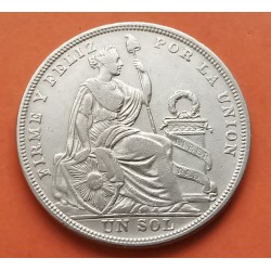 . 1 SOL 1934 PERU Ceca de Lima DAMA SENTADA PLATA BAJA MBC+