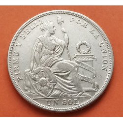 PERU 1 SOL 1923 Ceca de Lima DAMA SENTADA KM.218.2 MONEDA DE PLATA MBC silver coin