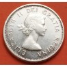 CANADA 25 CENTAVOS 1965 REINA ISABEL II y ALCE KARIBOU KM.62 MONEDA DE PLATA SC- silver coin
