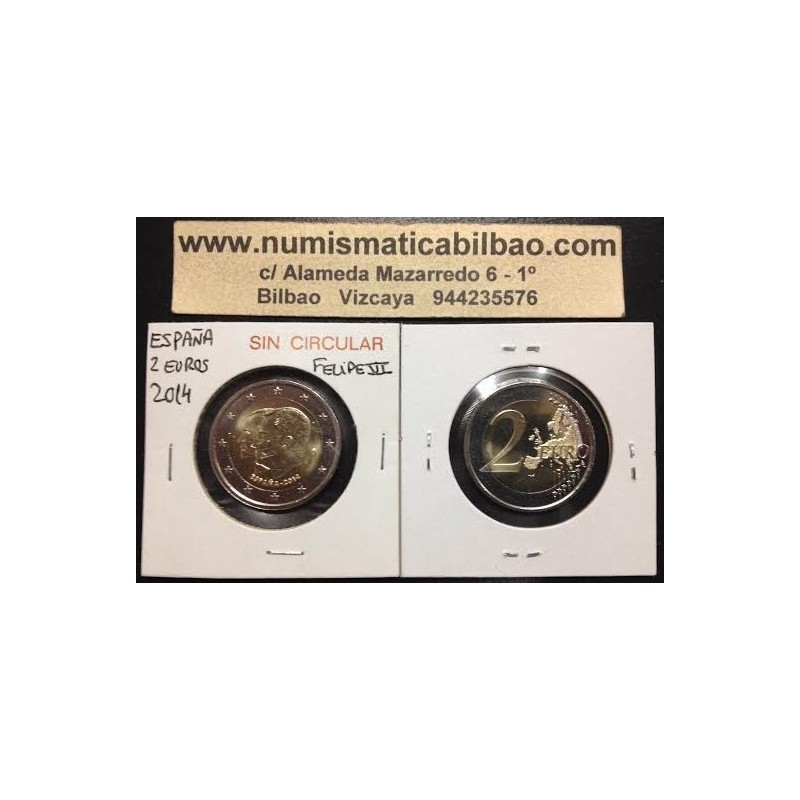 ESPAÑA 2 EUROS 2014 CORONACION DEL REY FELIPE VI SC MONEDA CONMEMORATIVA
