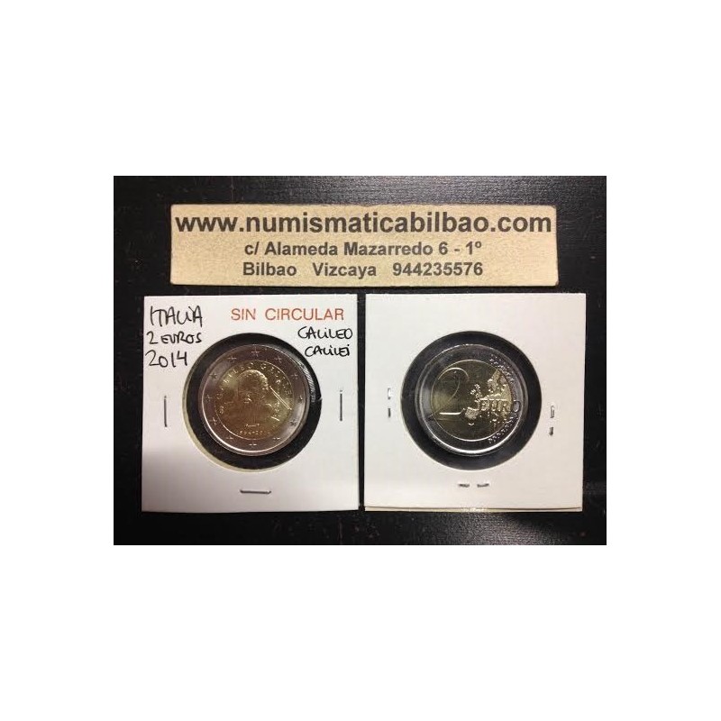ITALIA 2 EUROS 2014 GALILEO GALILEI 450 AÑOS DE SU NACIMIENTO SC MONEDA CONMEMORATIVA Italy