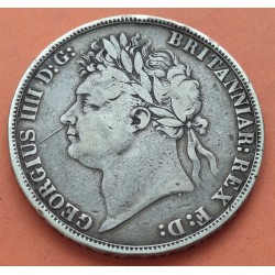 @RARA@ INGLATERRA 1 CORONA 1821 GEORGIUS IIII 1st Portrait KM.680.2 MONEDA DE PLATA United Kingdom Great Britain silver Crown