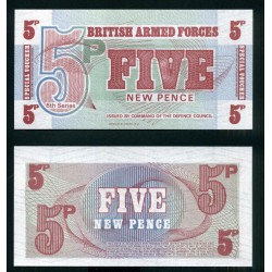 INGLATERRA 5 PENIQUES 1972 BRITISH ARMED FORCES Pick 47 BILLETE SC United Kingdom 5 Pence