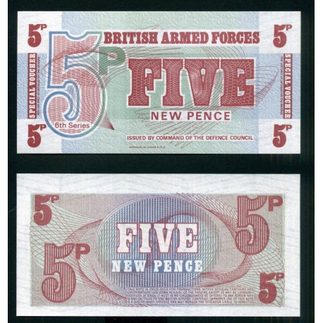 INGLATERRA 5 PENIQUES 1972 BRITISH ARMED FORCES Pick 47 BILLETE SC United Kingdom 5 Pence