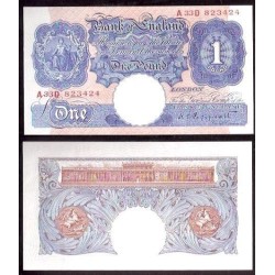 INGLATERRA 1 LIBRA 1940 BRITANNIA Época JORGE VI Firma PEPPIAT Pick 367A BILLETE SC United Kingdom £1 Pound UNC WWII
