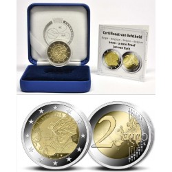 . 5.000 Tirada @PROOF@ BELGICA 2 EUROS 2020 PINTOR JAN VAN EYCK ESTUCHE y CERTIFICADO 2ª MONEDA CONMEMORATIVA ESTUCHE