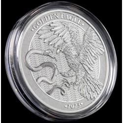 . 1 aaaaacoin MALTA 5 EUROS 2023 GOLDEN EAGLE y CRUZ MEDIEVAL 1ª MONEDA DE PLATA ONZA Oz CÁPSULA