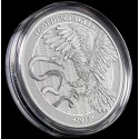 . 1 aaaaacoin MALTA 5 EUROS 2023 GOLDEN EAGLE y CRUZ MEDIEVAL 1ª MONEDA DE PLATA ONZA Oz CÁPSULA
