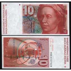 SUIZA 10 FRANCOS 1990 SISTEMA SOLAR - LEONARD EULER Pick 53H BILLETE SC Switzerland UNC BANKNOTE