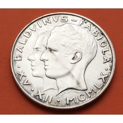 BELGICA 50 FRANCOS 1960 REY BALDUINO y REINA FABIOLA @MANCHITAS@ KM.152 MONEDA DE PLATA MBC+ Belgium 50 Francs