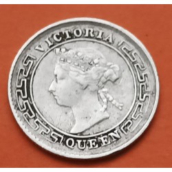 CEYLON 10 CENTIMOS 1894 VICTORIA QUEEN KM.94 MONEDA DE PLATA MUY CIRCULADA Ceylan SRI LANKA 10 Cents Colonia INGLATERRA