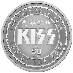 . 1 acoin NIUE 2 DOLARES 2023 KISS 50 Aniversario GRUPO DE ROCK MONEDA DE PLATA cápsula Oz ONZA