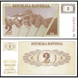 ESLOVENIA 2 TOLARJEV 1990 PAISAJE Pick 2 BILLETE SC Slovenia Slovenija UNC BANKNOTE 2 Tolar