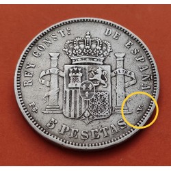 .AMADEO I 5 PESETAS 1871 * 18/71 SDM PLATA ESPAÑA 4 DURO SILVER