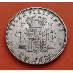 ALFONSO XIII 5 PESETAS 1897 SGV PLATA ISLAS FILIPINAS ESPAÑA EBC