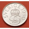 SUECIA 5 KRONOR 1990 ESCUDO y VALOR KM.853 MONEDA DE NIKEL SC- Sweden 5 Coronas