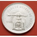 MEXICO 1 ONZA 1980 BALANZA KM.M49 MONEDA DE PLATA EBC- siempre rayitas de acuñación TROY OZ silver coin R/1