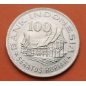 INDONESIA 100 RUPIAS 1978 MINANGBAKU HOUSE y ESCUDO KM.42 MONEDA DE NICKEL SC 100 Rupees