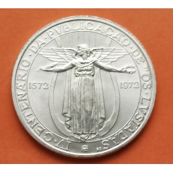 PORTUGAL 50 ESCUDOS 1972 IV CENTENARIO PUBLICACION OS LUSIADAS KM.602 MONEDA DE PLATA SC- Silver coin