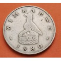 ZIMBABWE 1 DOLAR 1980 CABAÑA y ÁRBOLES KM.6 MONEDA DE NICKEL MBC- Africa